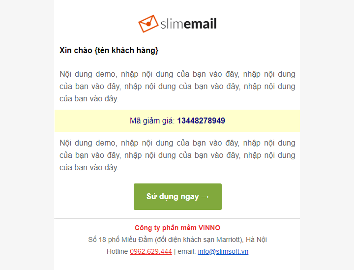 Tặng mã giảm giá