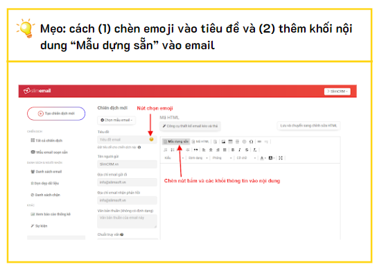 Chèn emoji vào tiêu đề email